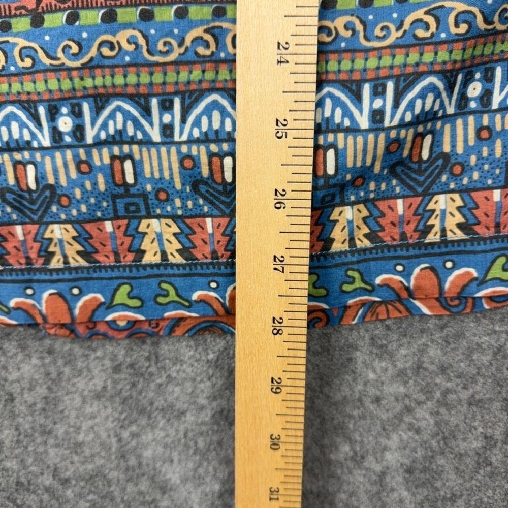 J.Crew Shirt Mens Medium Blue Tribal Geometric Print Cotton Camp Summer Beach - Picture 10 of 13